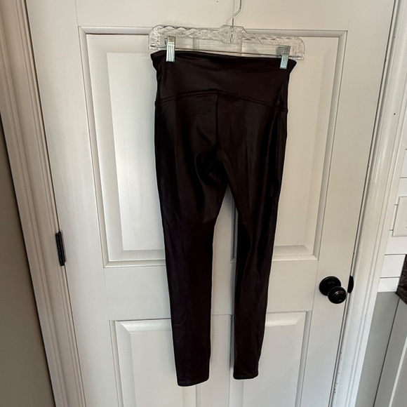 SPANX Faux Leather Leggings Burgundy Brown 45488 - Picture 9 of 13